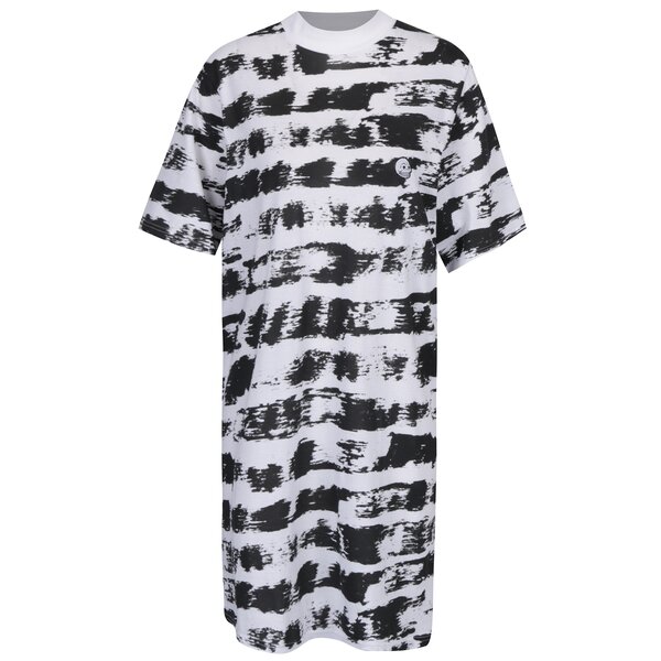 Rochie alb&negru cu dungi si broderie logo Cheap Monday