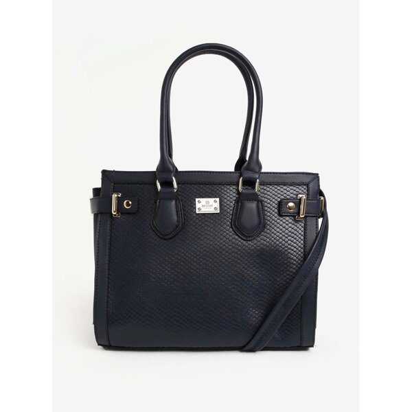 Geanta bleumarin cu model piele de sarpe Bessie London