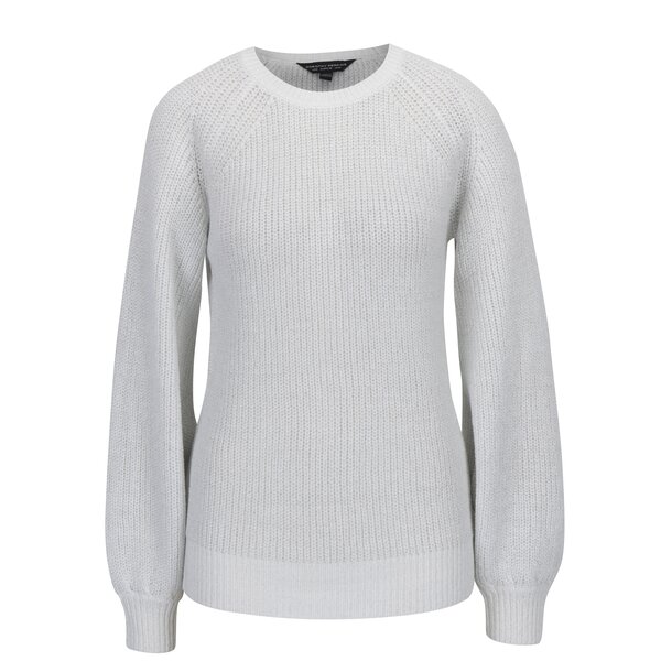 Pulover crem cu fir metalic si maneci balon Dorothy Perkins