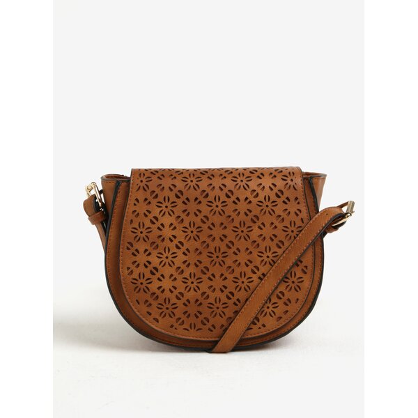 Geanta crossbody maro cu perforatii - Bessie London