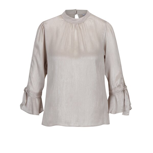 Bluza bej cu aspect metalic si maneci clopot Dorothy Perkins