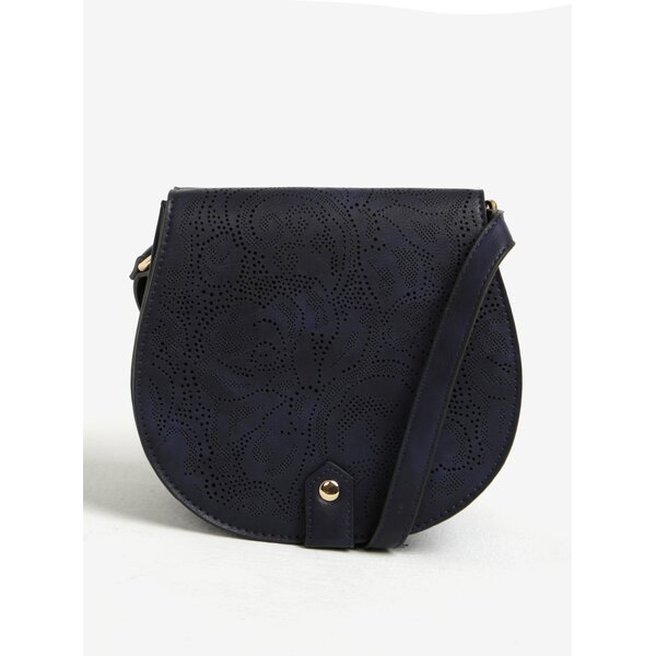 Geanta crossbody bleumarin cu perforatii si detalii aurii - Bessie London