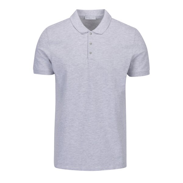 Tricou polo gri melanj Selected Homme Damon
