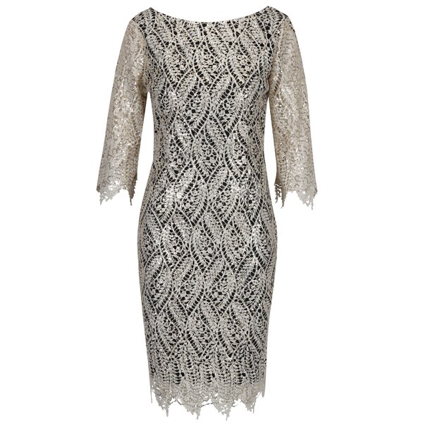 Rochie crem cu dantela si paiete aurii - Paper Dolls