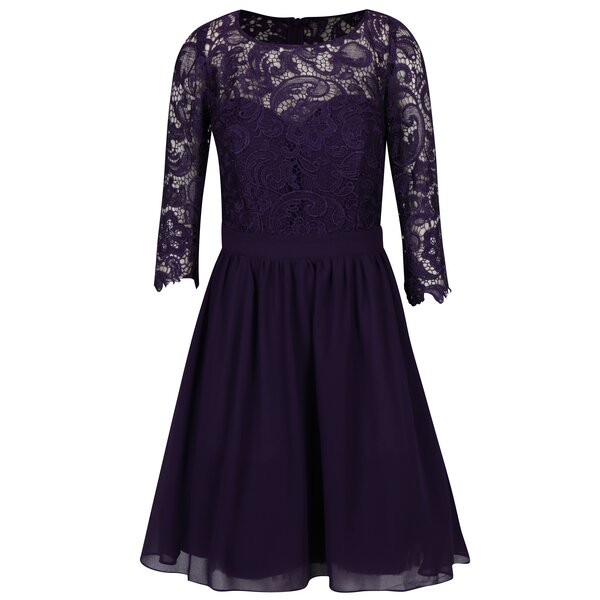 Rochie mov cu maneci 3/4 si dantela Dorothy Perkins