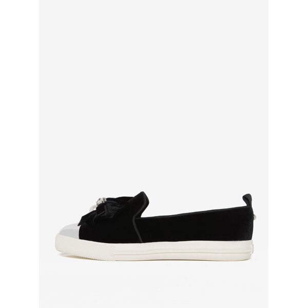 Pantofi loafer negri din catifea cu aplicatii decorative - Miss KG Lottie