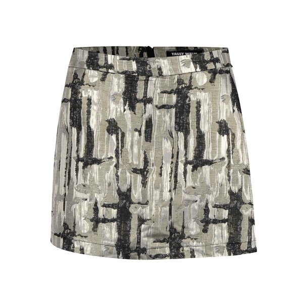 Fusta pantalon cu talie inalta si model abstract auriu & negru - TALLY WEiJL
