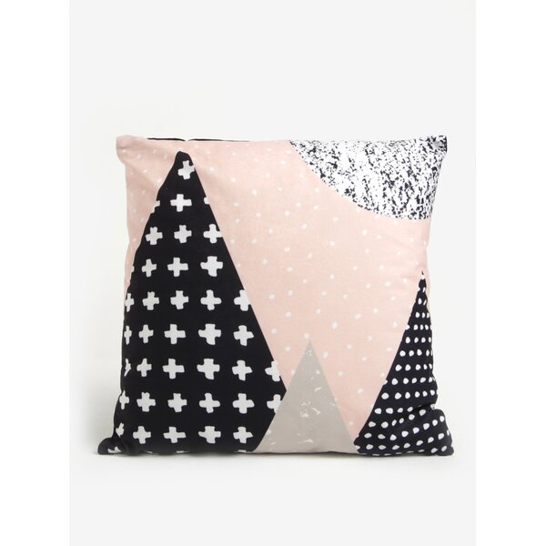 Perna decorativa bleumarin & roz pal cu print abstract - Butter Kings