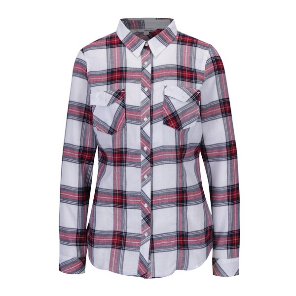 Camasa casual crem cu carouri si buzunare - TALLY WEiJL