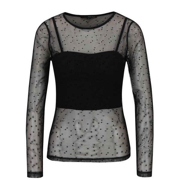 Bluza neagra din plasa cu top interior - TALLY WEiJL