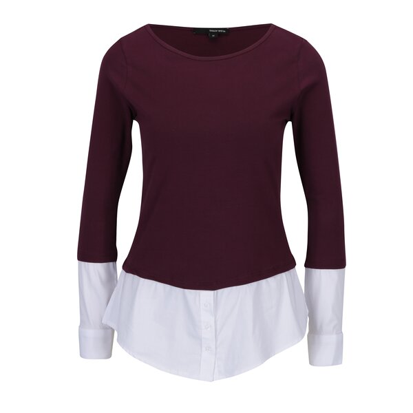 Bluza bordo cu terminatii cu aspect de camasa - TALLY WEiJL