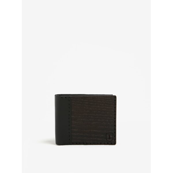 Portofel negru din lemn si piele - BeWooden Nox Tenebra