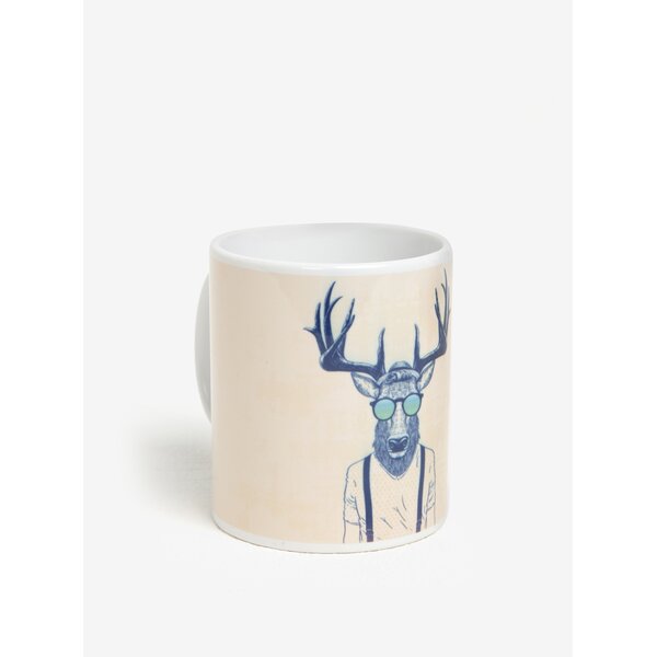 Cana ceramica crem cu ren hipster - Butter Kings