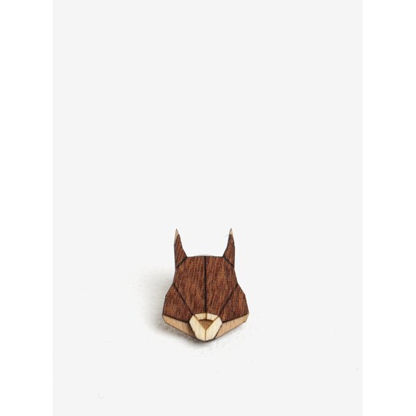 Brosa din lemn in forma de veverita - BeWooden Squirrel Brooch