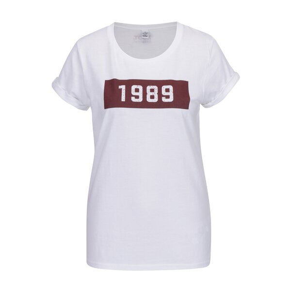 Tricou alb din bumbac organic cu print pentru femei - ZOOT Original 1989