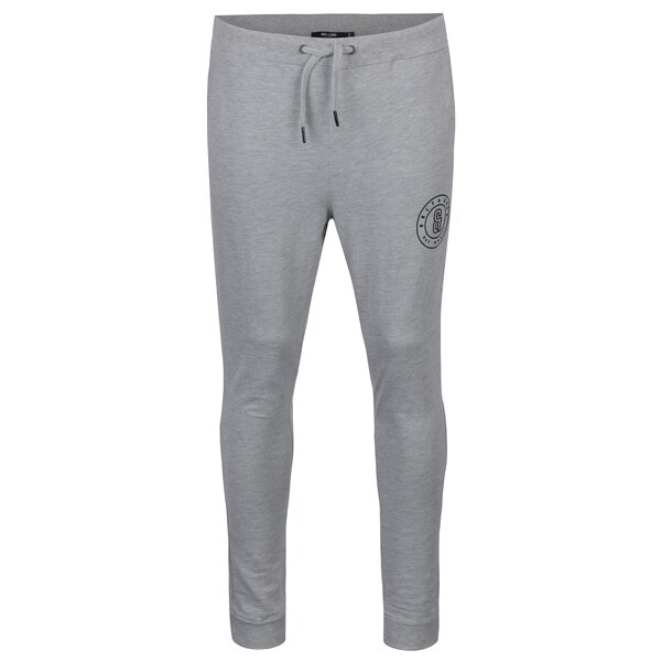 Pantaloni sport gri melanj cu buzunare si print - ONLY & SONS Frana