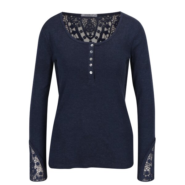 Bluza bleumarin melanj cu detalii din dantela Haily’s Rea