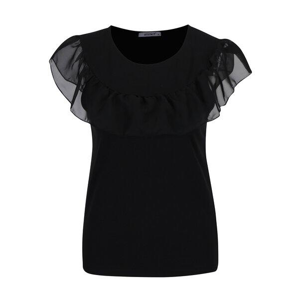 Top negru cu volane Haily´s Finja