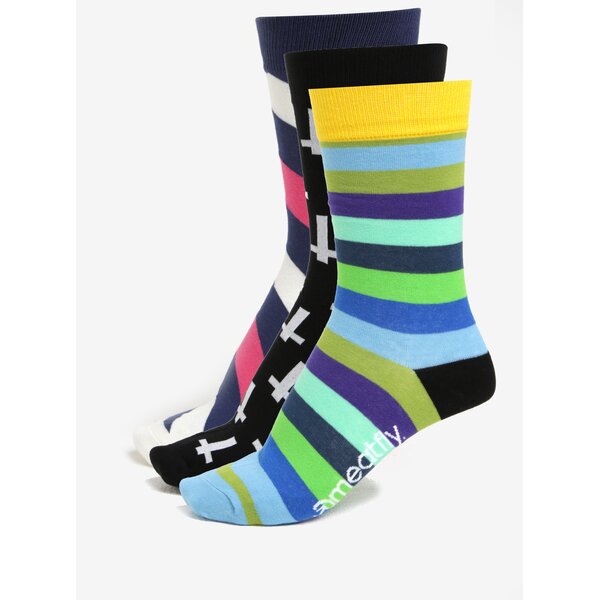 Set de 3 perechi de sosete multicolore cu modele diverse MEATFLY