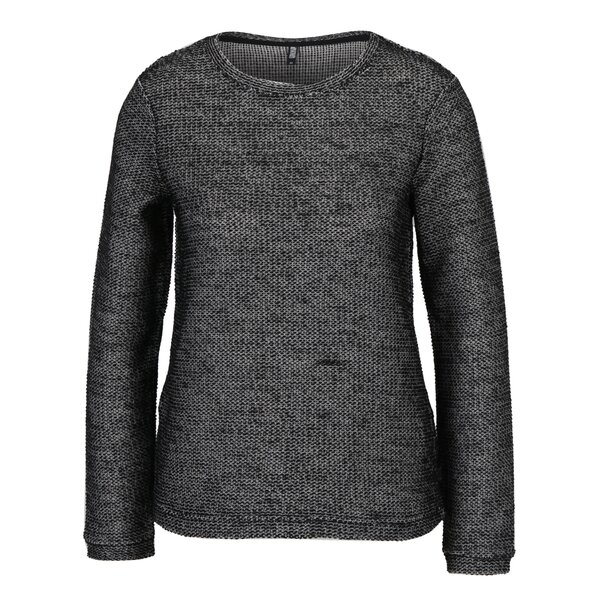 Pulover negru melanj cu decolteu rotund Haily’s Colette