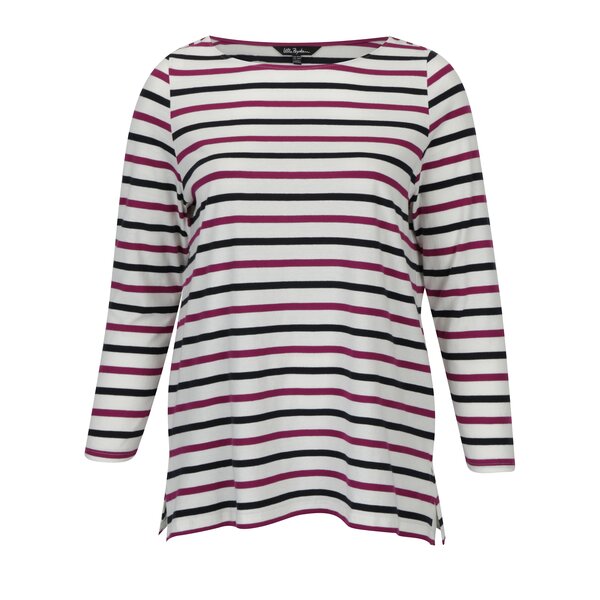 Bluza crem cu dungi mov&bleumarin Ulla Popken