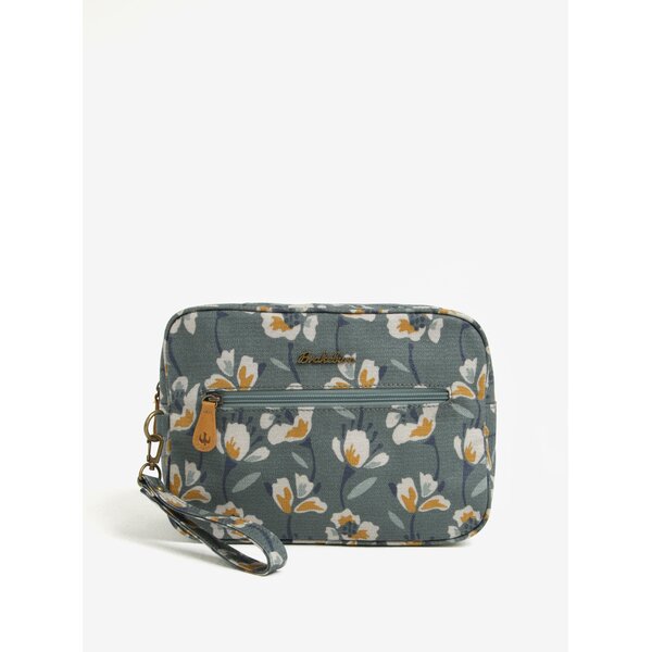 Geanta de cosmetice verde cu print floral Brakeburn