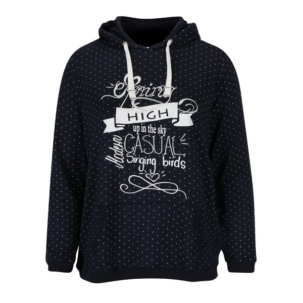 Hanorac bleumarin cu print buline si broderie Ulla Popken