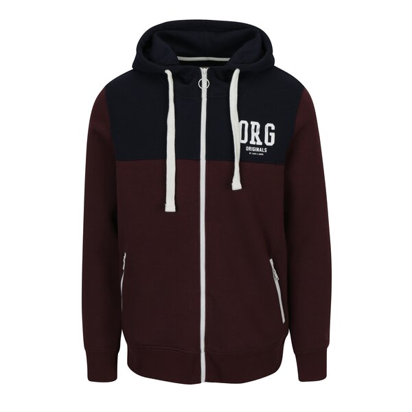 Hanorac bleumarin&bordo cu print Jack & Jones New Damian