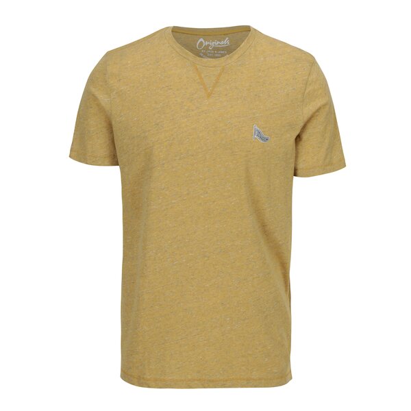 Tricou galben melanj cu broderie Jack & Jones Blah TEE
