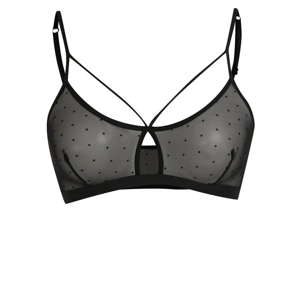 Sutien din tulle cu buline si barete decorative Pieces Oti