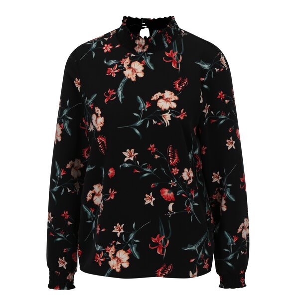 Bluza neagra cu print floral - VILA Marbel