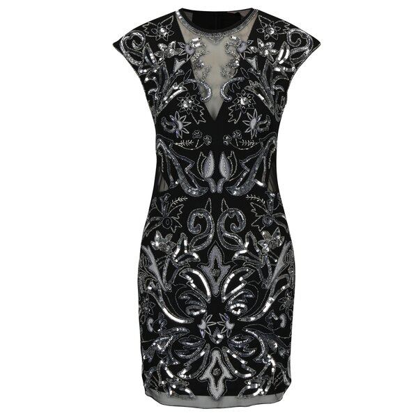 Rochie neagra cu margele si strasuri Miss Selfridge
