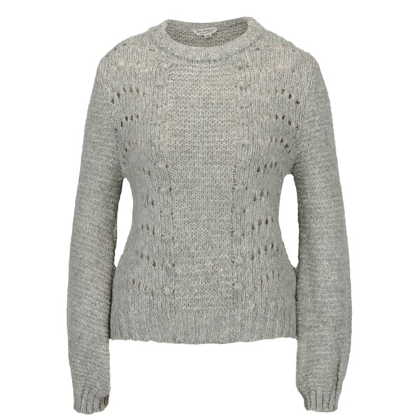 Pulover gri cu perforatii Miss Selfridge