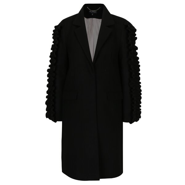 Pardesiu negru cu volane Miss Selfridge