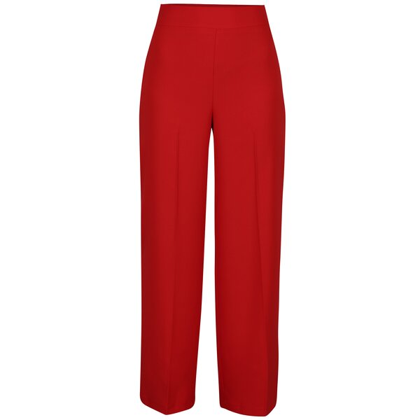 Pantaloni rosii evazati cu talie inalta Miss Selfridge