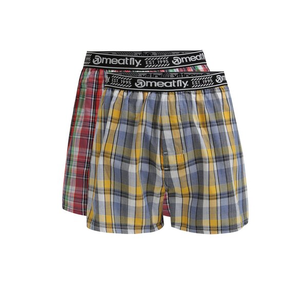 Set de 2 perechi de boxeri in carouri cu talie elastica - MEATFLY Bandit