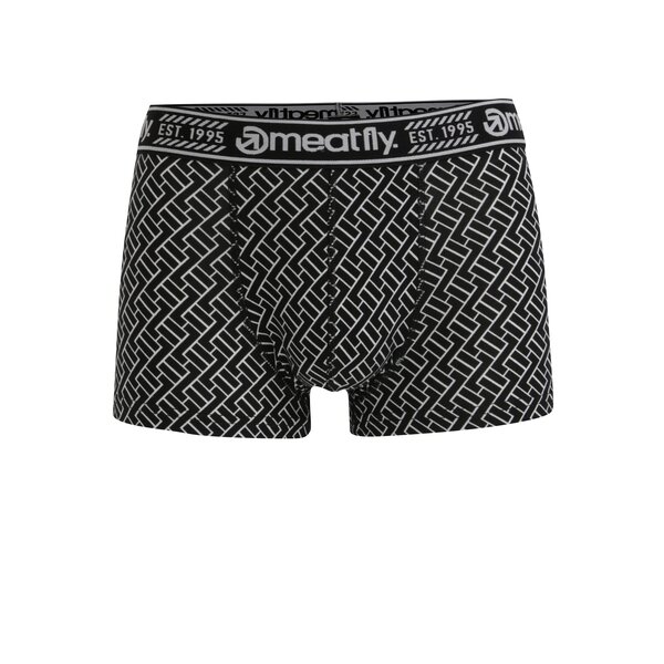 Boxeri negri cu print geometric si talie elastica - Meatfly Balboa