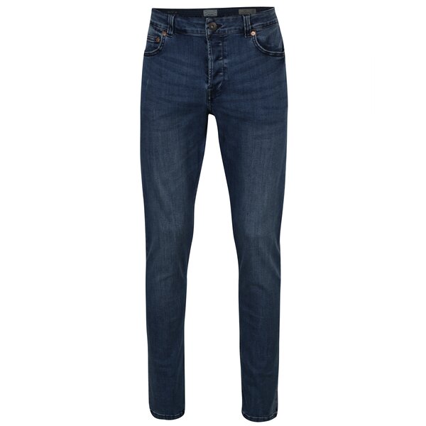Blugi slim fit albastri cu aspect usor uzat - ONLY & SONS Spun