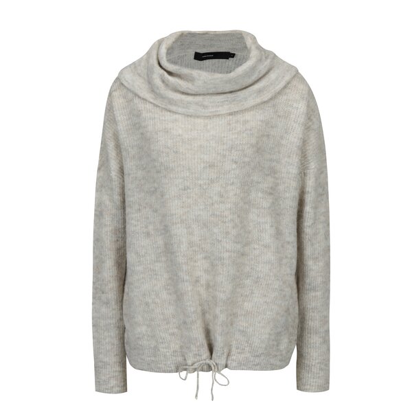 Pulover crem melanj din amestec de lana VERO MODA Helen