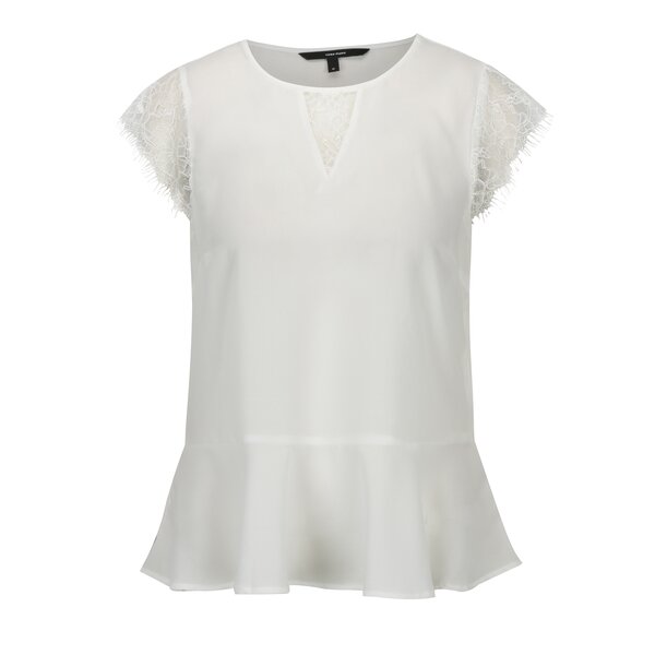 Bluza peplum crem cu dantela VERO MODA Nile