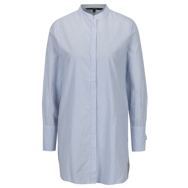 Camasa lunga bleu in dungi cu guler tunica VERO MODA Juljane