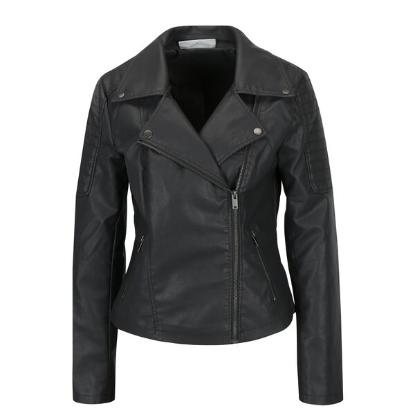 Jacheta biker gri cu model in relief pe umeri Noisy May Rebel