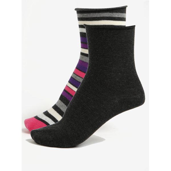 Set de 2 perechi de sosete multicolor cu si fara model pentru femei - LELL