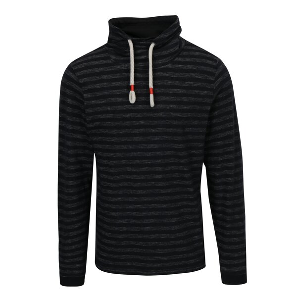 Bluza cu guler inalt si dungi gri melanj pentru barbati - s.Oliver