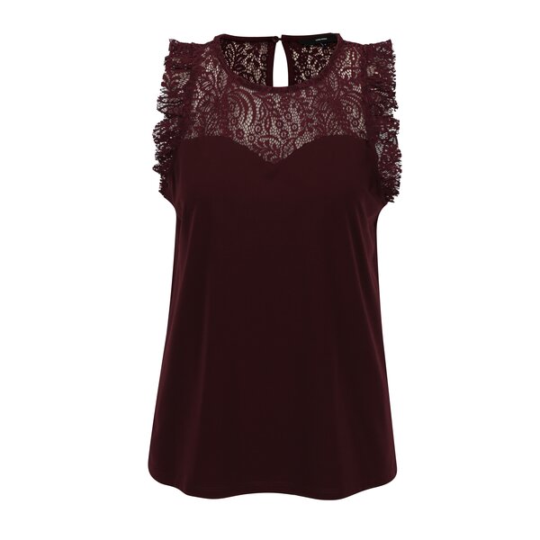 Top bordo cu dantela VERO MODA Alberta