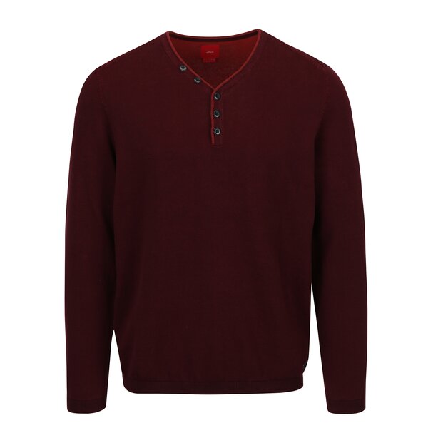 Pulover bordo cu decolteu anchior pentru barbati s.Oliver