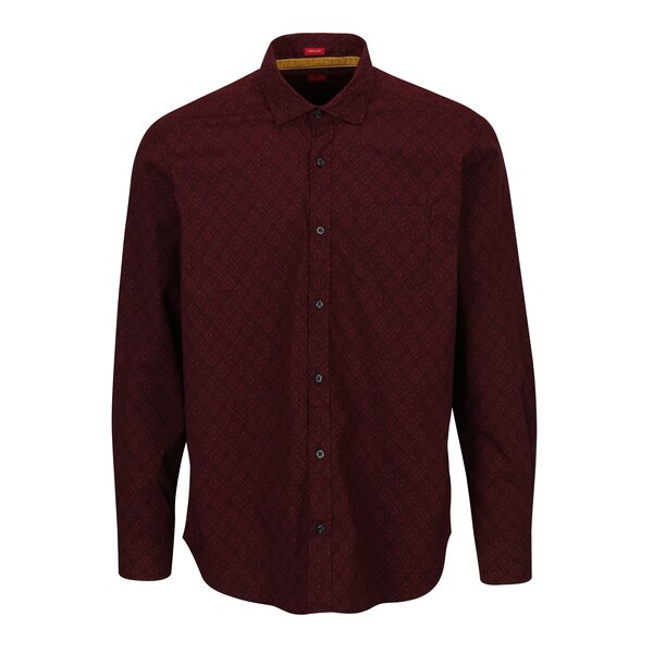 Camasa regular fit bordo cu print pentru barbati - s.Oliver