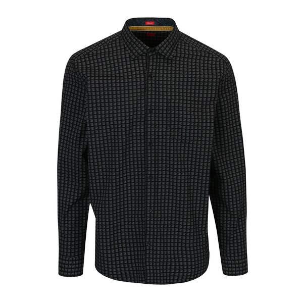 Camasa regular fit neagra cu print pentru barbati - s.Oliver