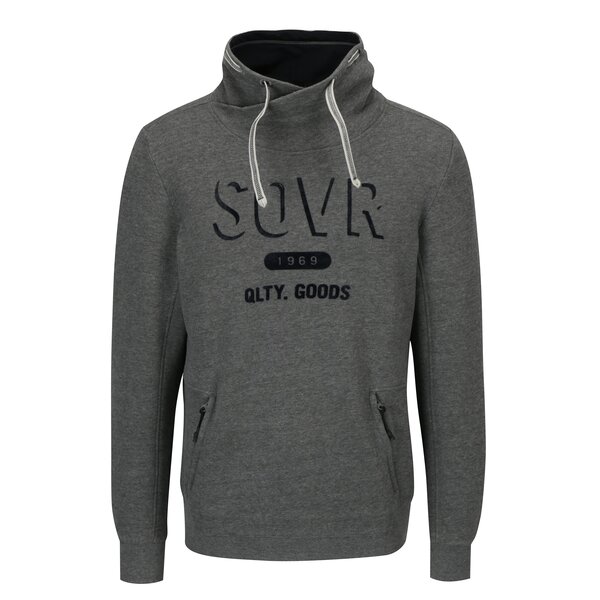 Bluza gri cu print catifelat si guler inalt pentru barbati s.Oliver