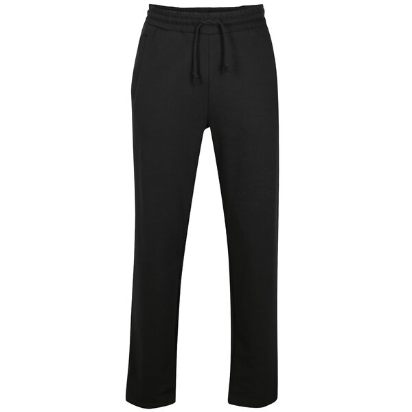Pantaloni sport negri cu talie elastica si logo brodat - JP 1880